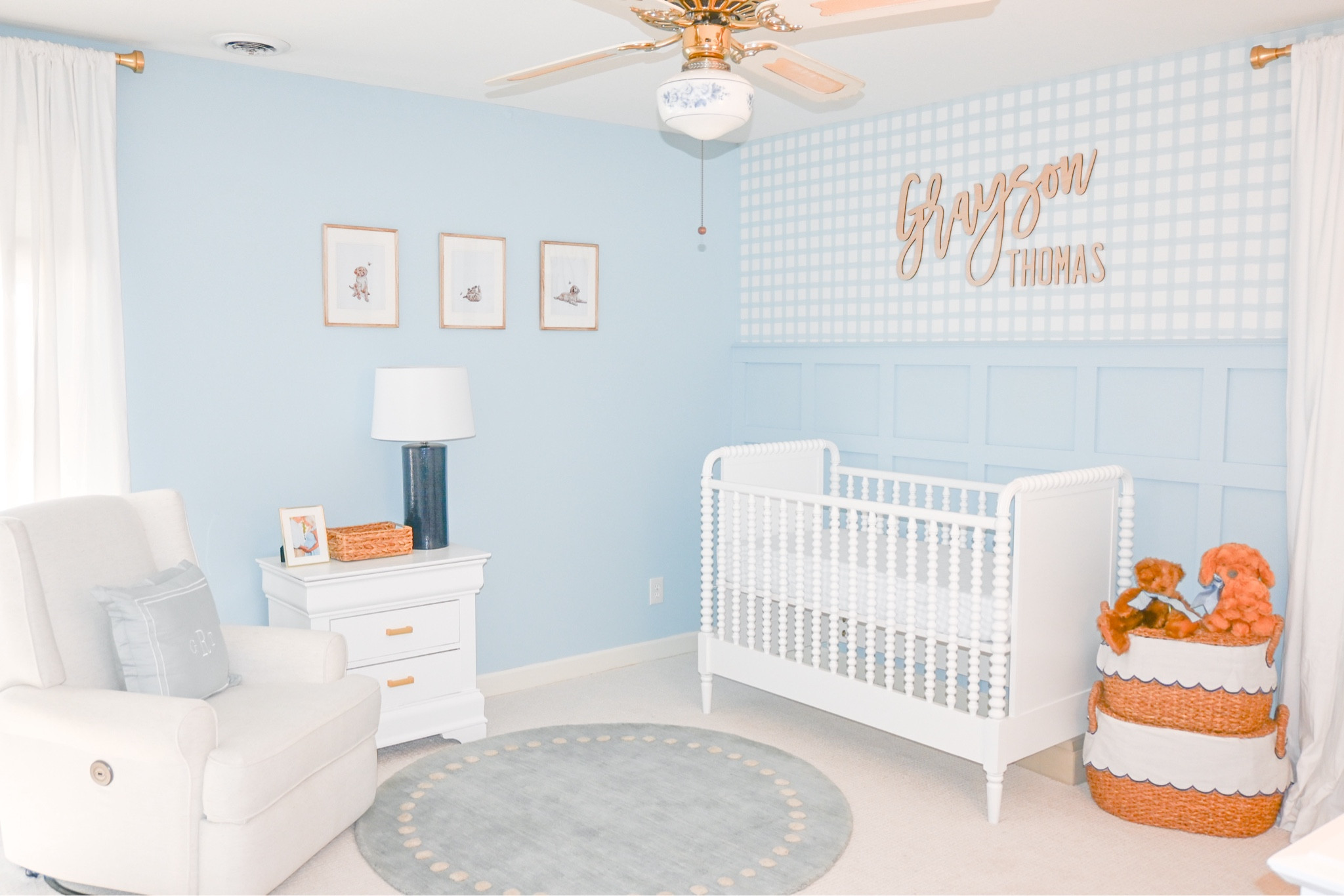 Grayson’s sweet nursery is finally up on the blog! Check it out for all the details or ask me for a specific link below! 💙 
•
•
 #kristieincarolina #liketkit #style #shopthepost 
#rewardstylebloggers #southern #southernstyle #blueandwhite #grandmillenial #ltkbaby #nursery

#LTKHome #LTKBaby #LTKFamily