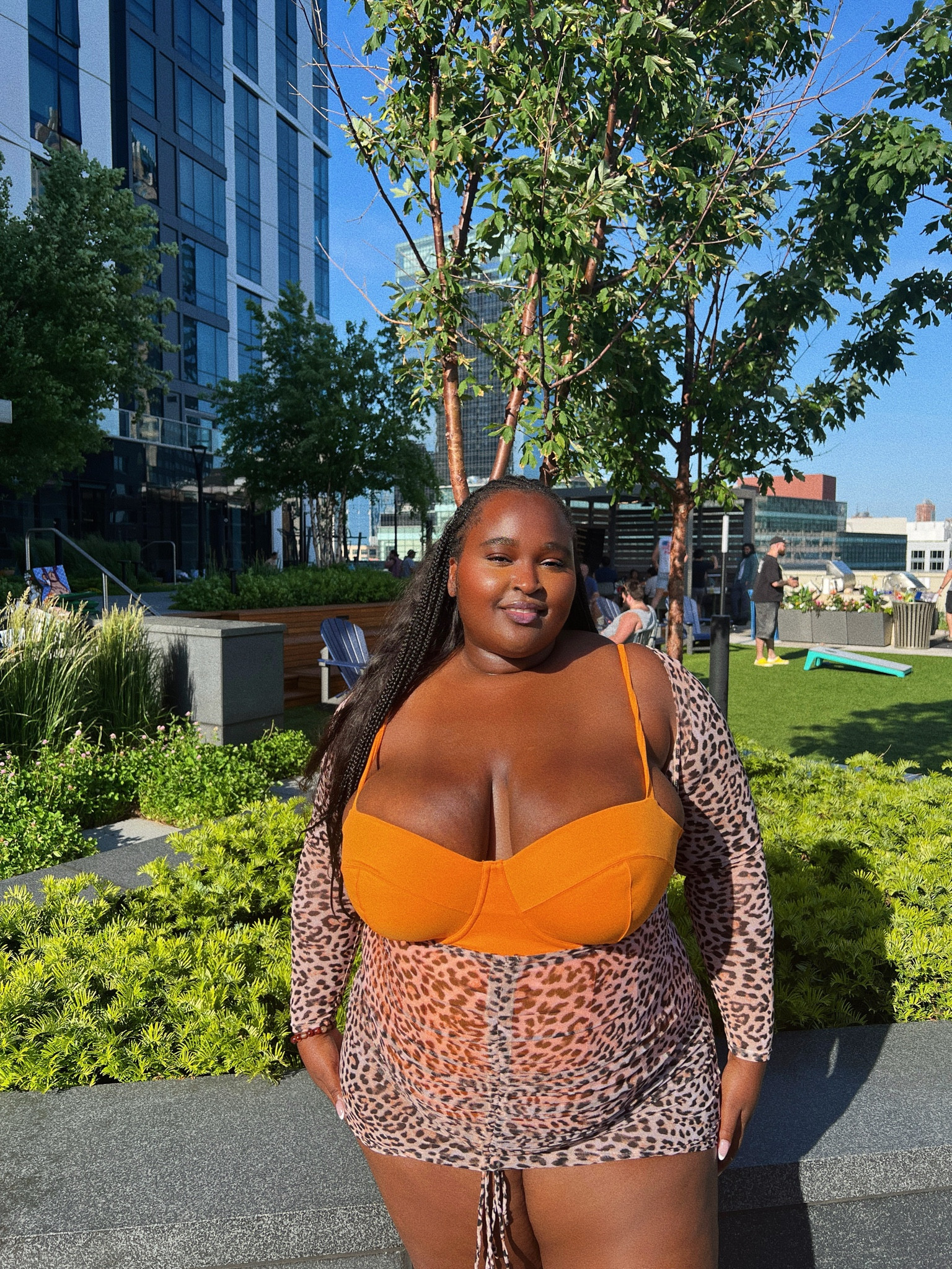 The swimsuit color of the summer. Wore this at a cookout and looked great. I’m wearing a 3X, F/G cup from TA3. It’s definitely a size too small for me, but still fits

Coverup is from fashion nova 
