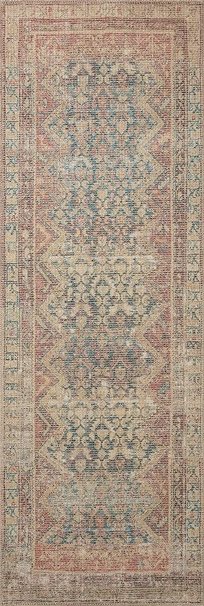 Angela Rose x Loloi Aubrey Collection AUB-03 Ocean / Spice 2'-6" x 7'-6" Runner Rug | Amazon (US)