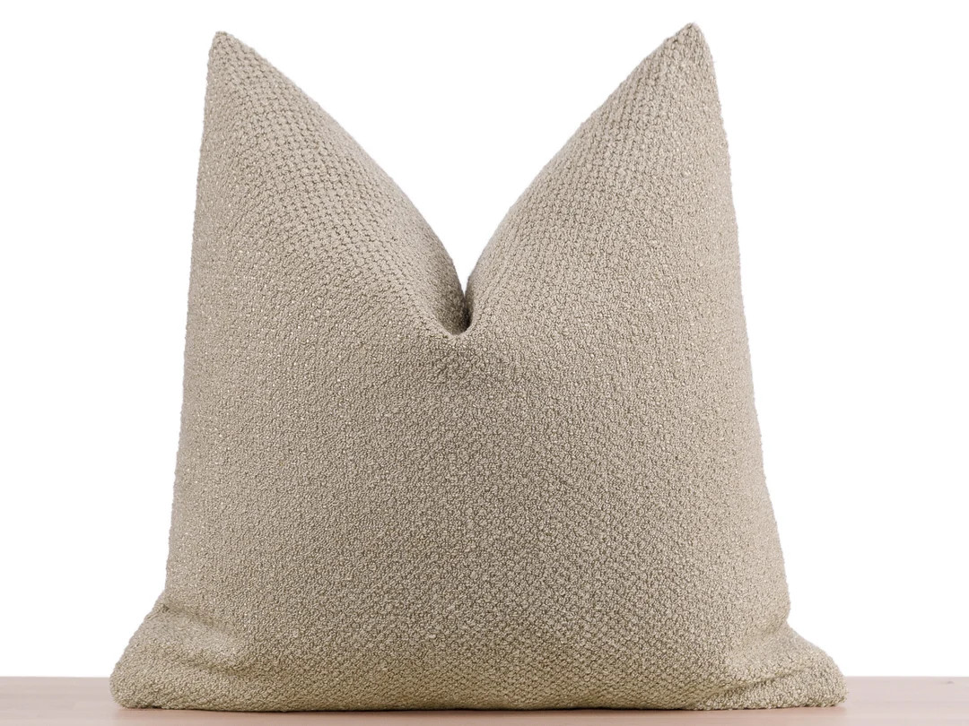 Textured Beige Pillow Cover Neutral Euro Sham Cover Soft - Etsy | Etsy (US)