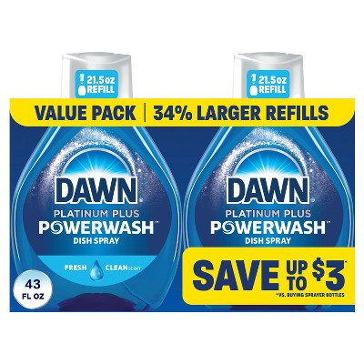 Dawn Fresh Platinum Powerwash Dish Spray Refill - 2ct | Target