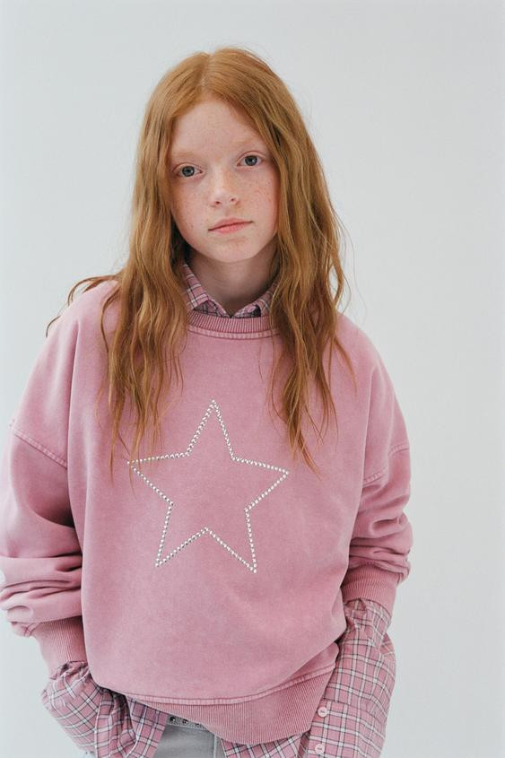 WASHED EFFECT STAR SWEATSHIRT | Zara US