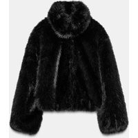 Zara - Faux Fur Short Coat - Women - Black - Women | Zara US