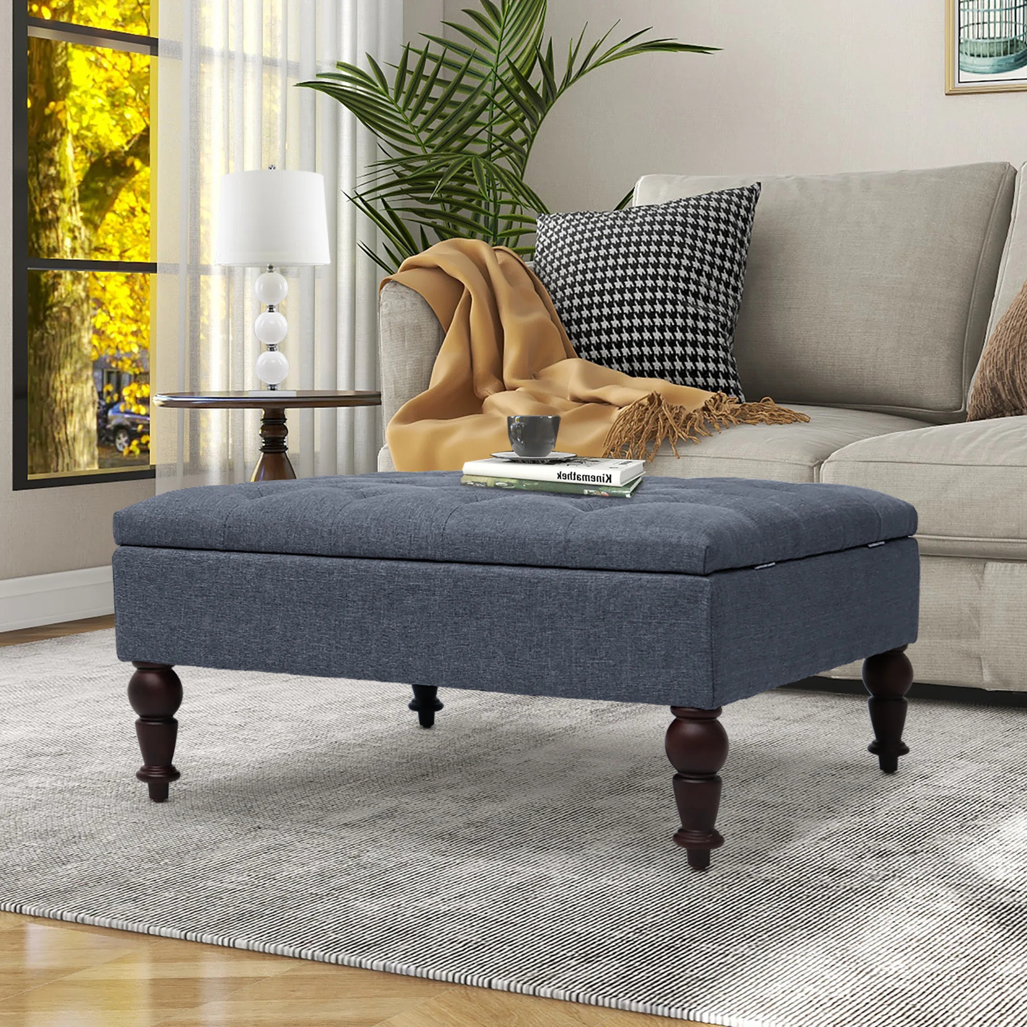 Lark Manor™ Mirfield 34.6" Wide Tufted Square Storage Ottoman with Storage & Reviews | Wayfair | Wayfair North America
