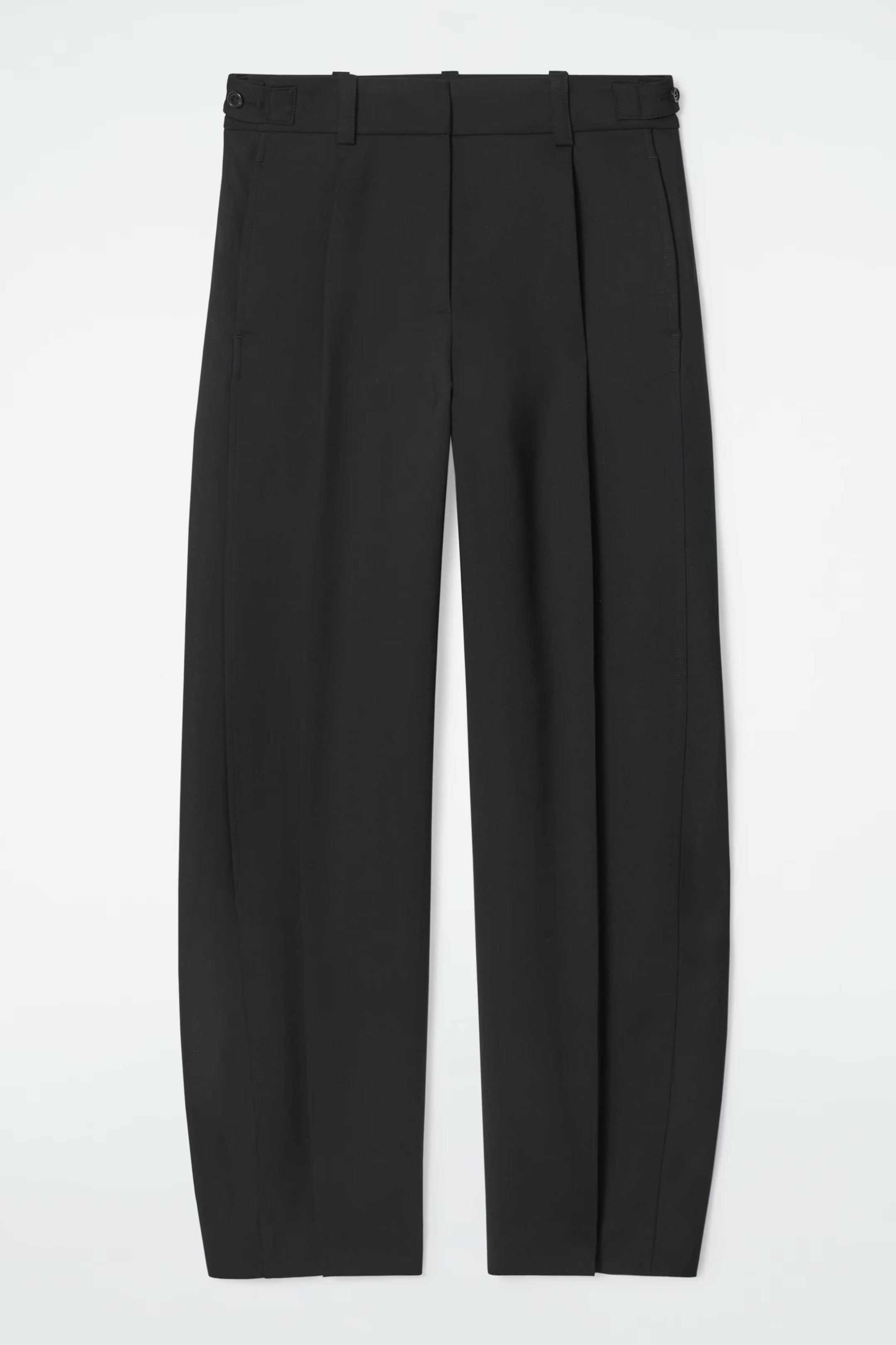 WOOL-BLEND BARREL-LEG TROUSERS - BLACK | COS | COS UK