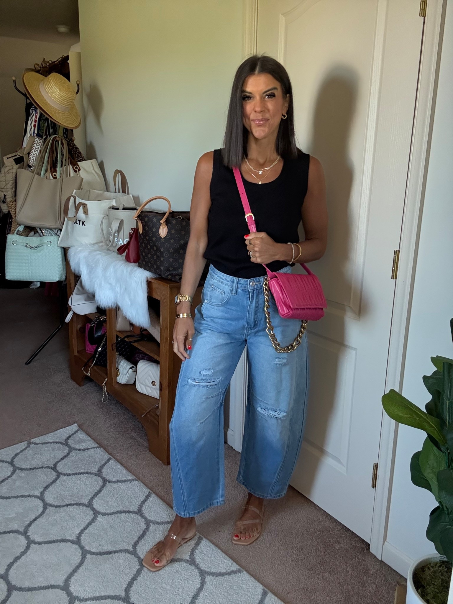 Size small in sweater tank Size 2 in jeans

#LTKSeasonal