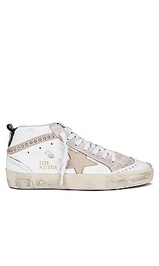 Golden Goose Mid Star Sneaker in White, Smoke Grey, & Black from Revolve.com | Revolve Clothing (Global)