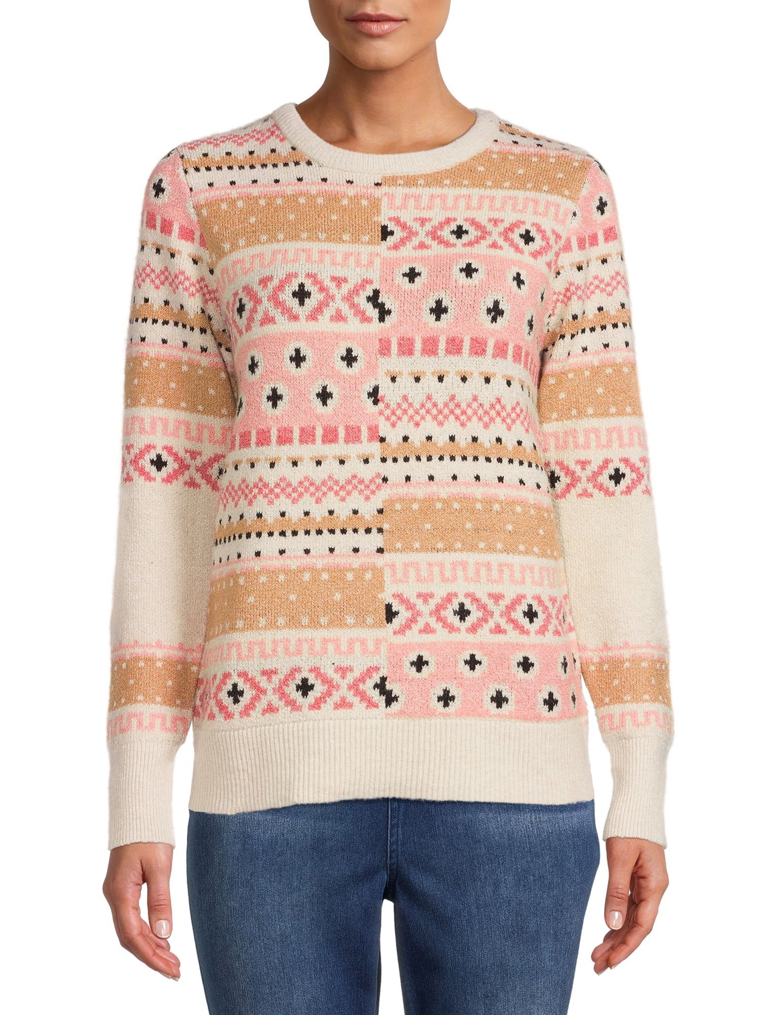 Time and Tru Women's Intarsia Sweater | Walmart (US)