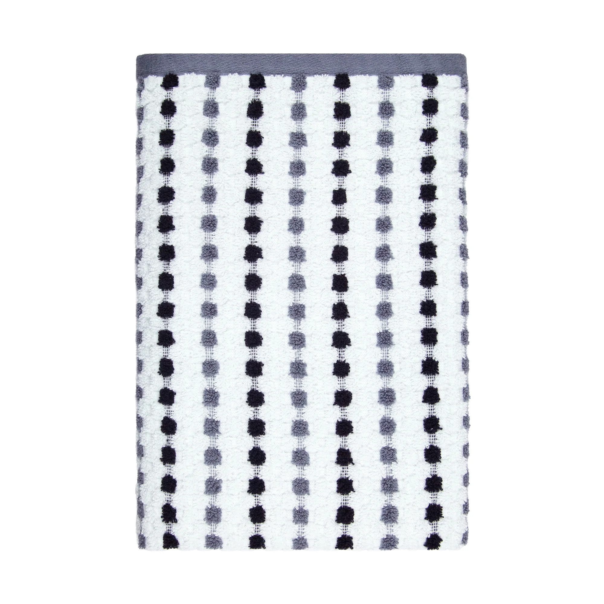 Mainstays Performance Cotton Bath Towel, Super Soft Quick Dry Fade Resistant, Grey/Black Dot Patt... | Walmart (US)