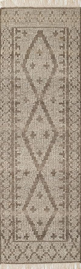 Momeni Bristol Wool and Cotton Hand Woven Traditional Indoor Area Rug, Natural, 2'3" X 8' Runner | Amazon (US)