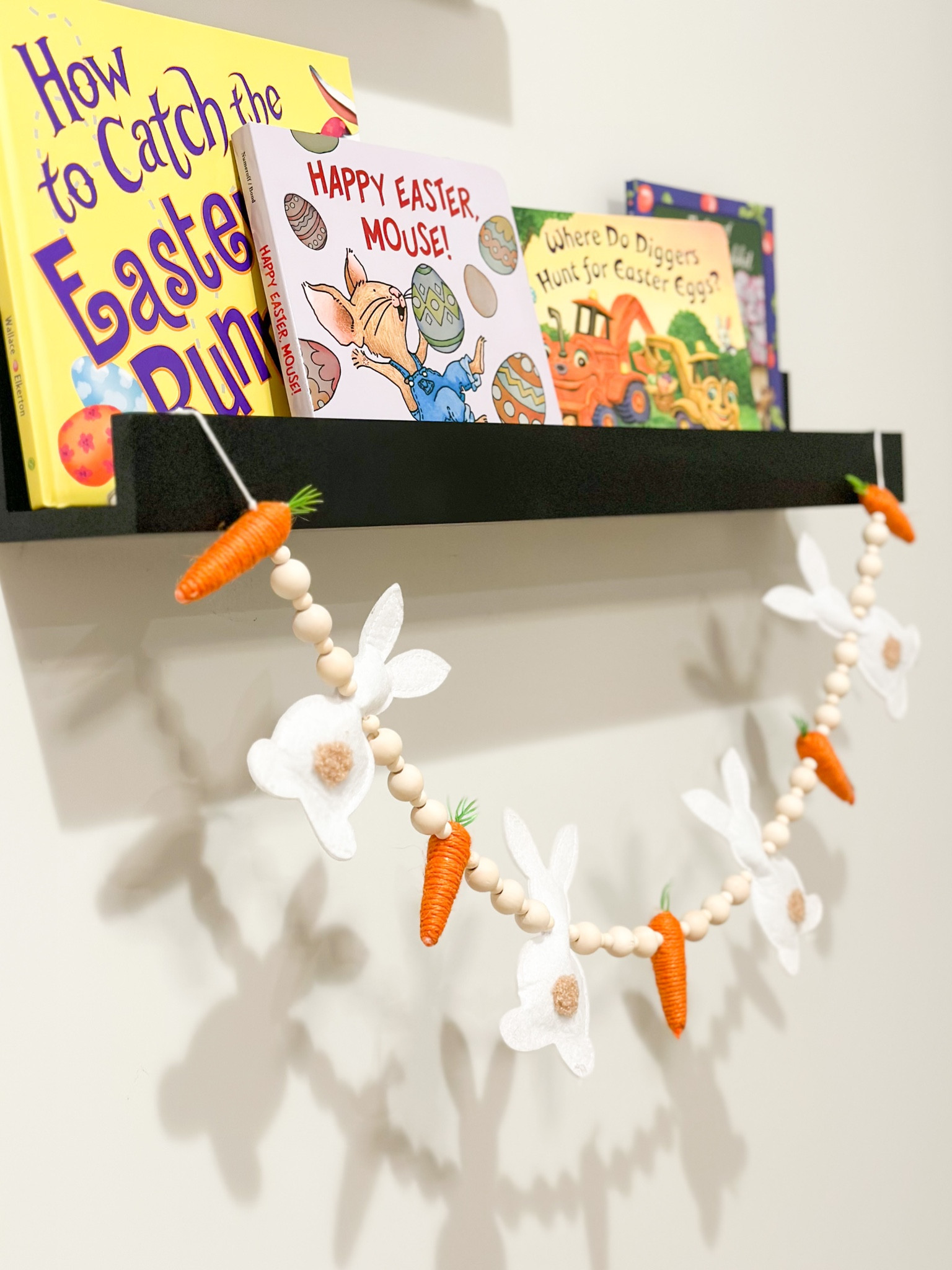 Kids easter bookshelf decor 🐰

•garland, spring, easter books, amazon finds, nursery decor, kids room 

#LTKkids #LTKSeasonal #LTKhome