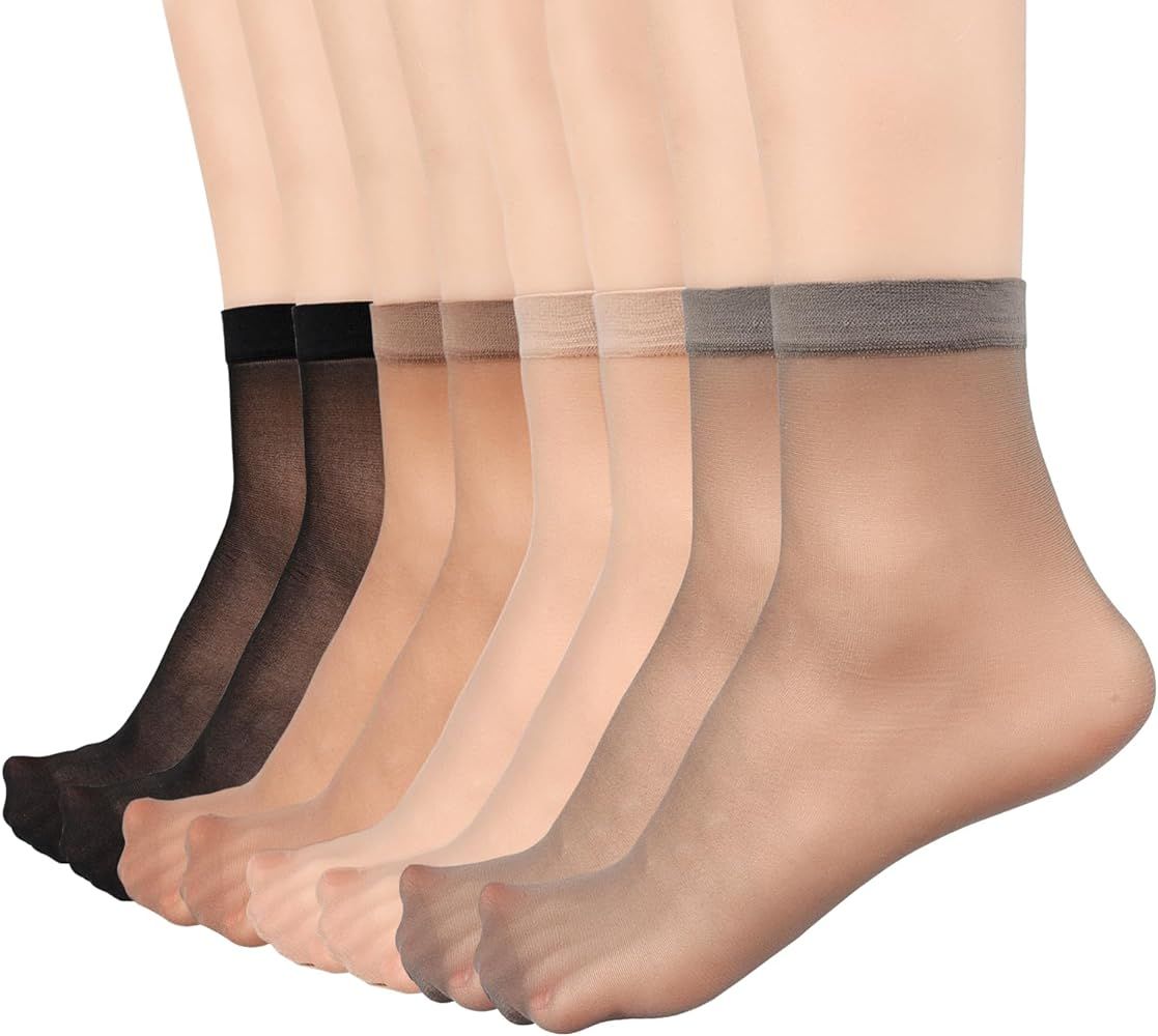 Mcool Mary 12 Pairs Womens Sheer Ankle Socks Nude Stocking Summer Ultra Thin Cool See Through Sil... | Amazon (US)