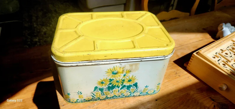Vintage 1950's Teal Pink Tin Hinged Bread Box - Metal - Floral Print Bread Box , Retro Kitchen - ... | Etsy (US)
