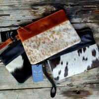 Genuine Cowhide Wristlet Highlands Clutch Bag | Etsy (US)