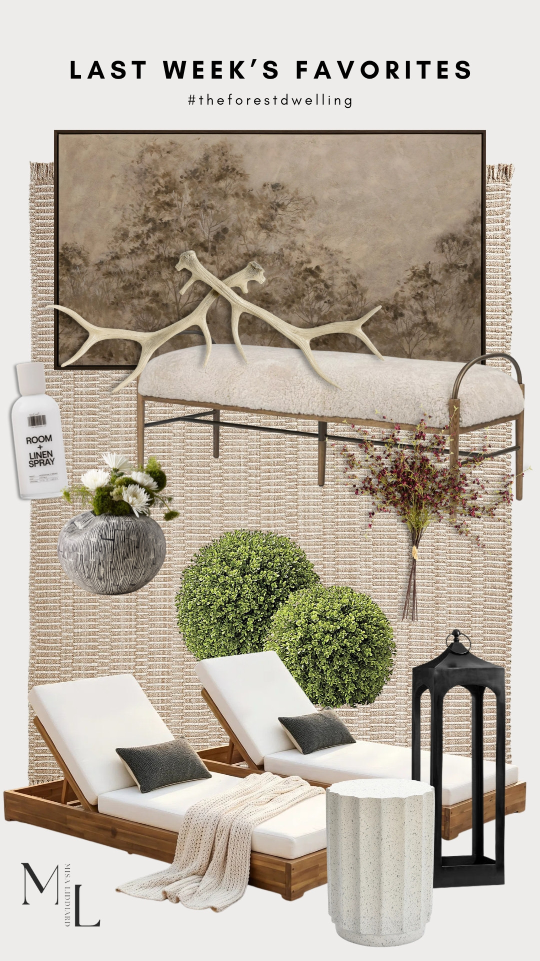 Last week's favorites! The Room + Linen Spray is so good. Cannot get over this scent. The faux boxwoods are one of my best finds. I've used them through every season! The Caleb lanterns come in multiple sizes. Another timeless outdoor accent. 

 #LTKdayinmylife #LTKSeasonal #LTKHome