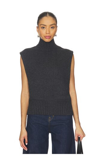 Lynnda Knit Mock Neck Shell in Graphite | Revolve Clothing (Global)