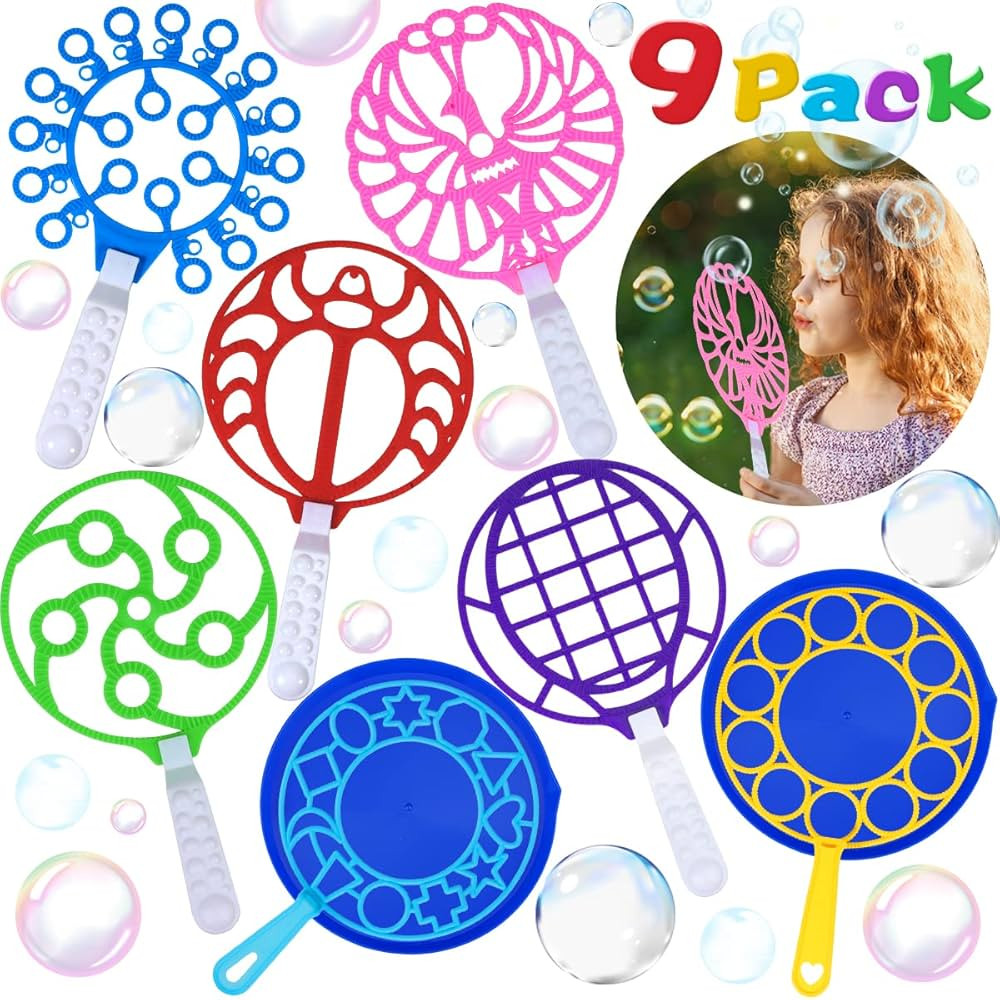 Aitey Big Bubble Wands Set, 9pcs Giant Bubble Wands for Kids Toddlers, 11''&12'' Large Bubble Mak... | Amazon (US)
