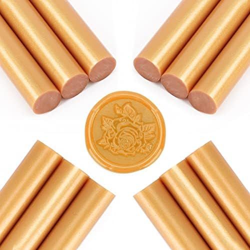 Manarty Metallic Gold Glue Gun Sealing Wax Sticks, 30 PCS Golden Waxing Seal Rods for Letter Envelop | Amazon (US)