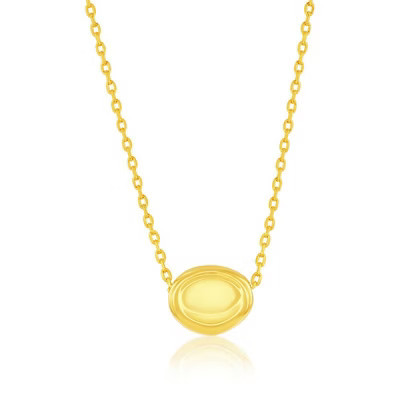 Bella Silver Sterling Silver, Polished Bead Necklace - Gold Plated - Gold - 16+2 Inch | Target