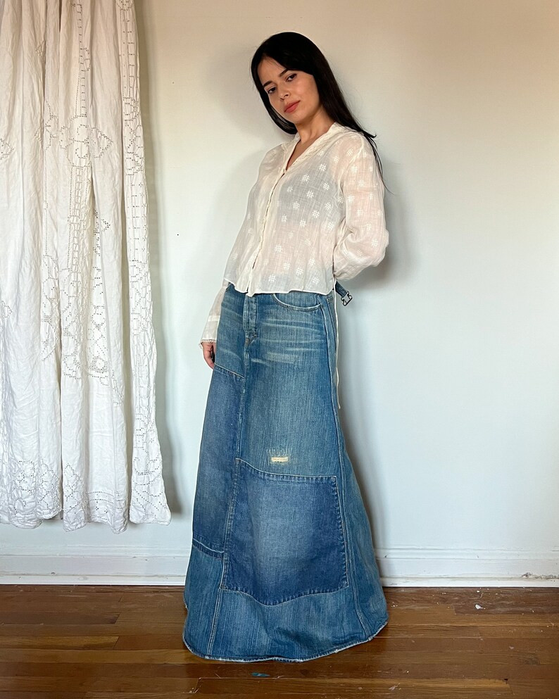 Y2K Ralph Lauren Patchwork Denim Maxi Skirt 2 | Etsy (US)