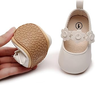 HONGTEYA Infant Baby Girls Mary Jane Flats Non Slip for Toddler First Walkers Soft Sole PU Leathe... | Amazon (US)