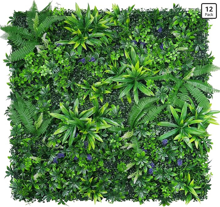 Yangrass 12pcs 20''x20'' Grass Wall Panels, Artificial Hedge Panels Greenery Wall, UV Protected F... | Amazon (US)