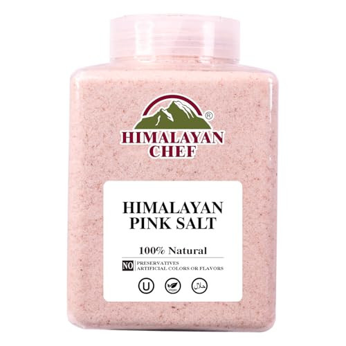 Himalayan Chef Pink Himalayan Salt Fine Grain, 5 lbs Plastic Jar - Pure, Natural, Kosher, Non-GMO, Mineral-Rich, for Cooking, Seasoning, Baking, Table Use | Amazon (US)
