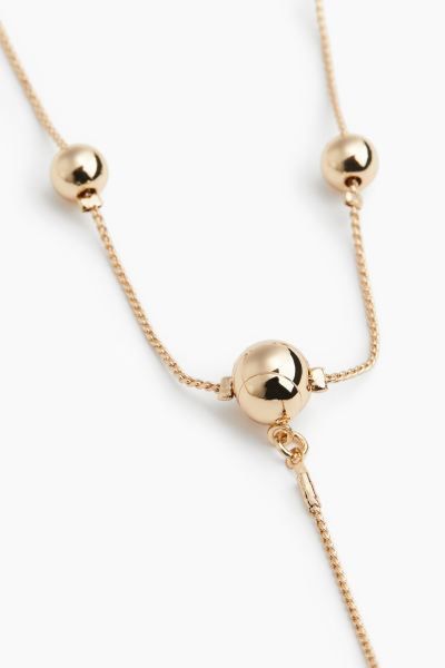 Bead-detail Lariat Necklace - Gold-colored - Ladies | H&M US | H&M (US + CA)