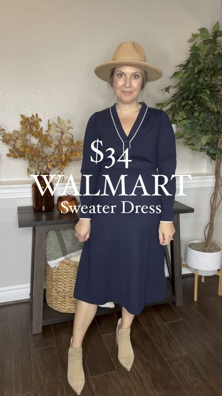 Fully in-stock and only $34!! I’m wearing a size medium at 25+ weeks pregnant in this Walmart sweater dress. It comes in navy and olive and will be perfect for fall. 

Fall dress, fall outfits, Walmart style, Walmart, work outfits, maternity 

#LTKworkwear #LTKbump #LTKSeasonal