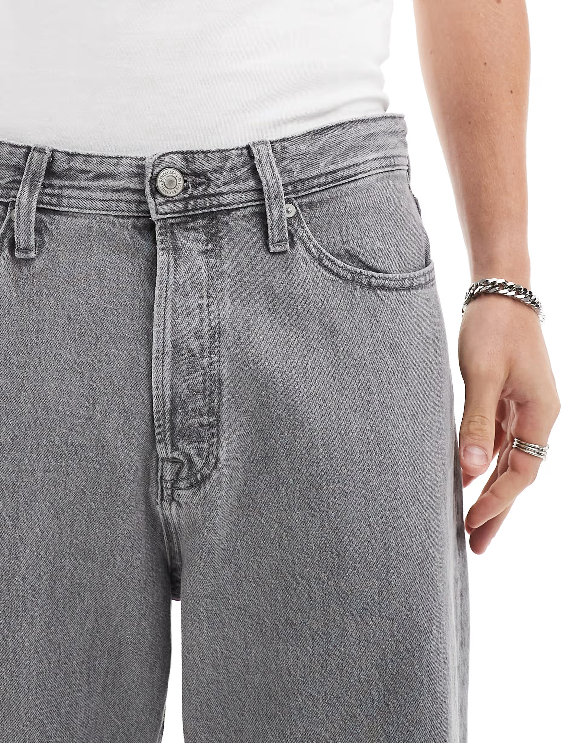 Jack & Jones Alex loose jeans in grey | ASOS (Global)