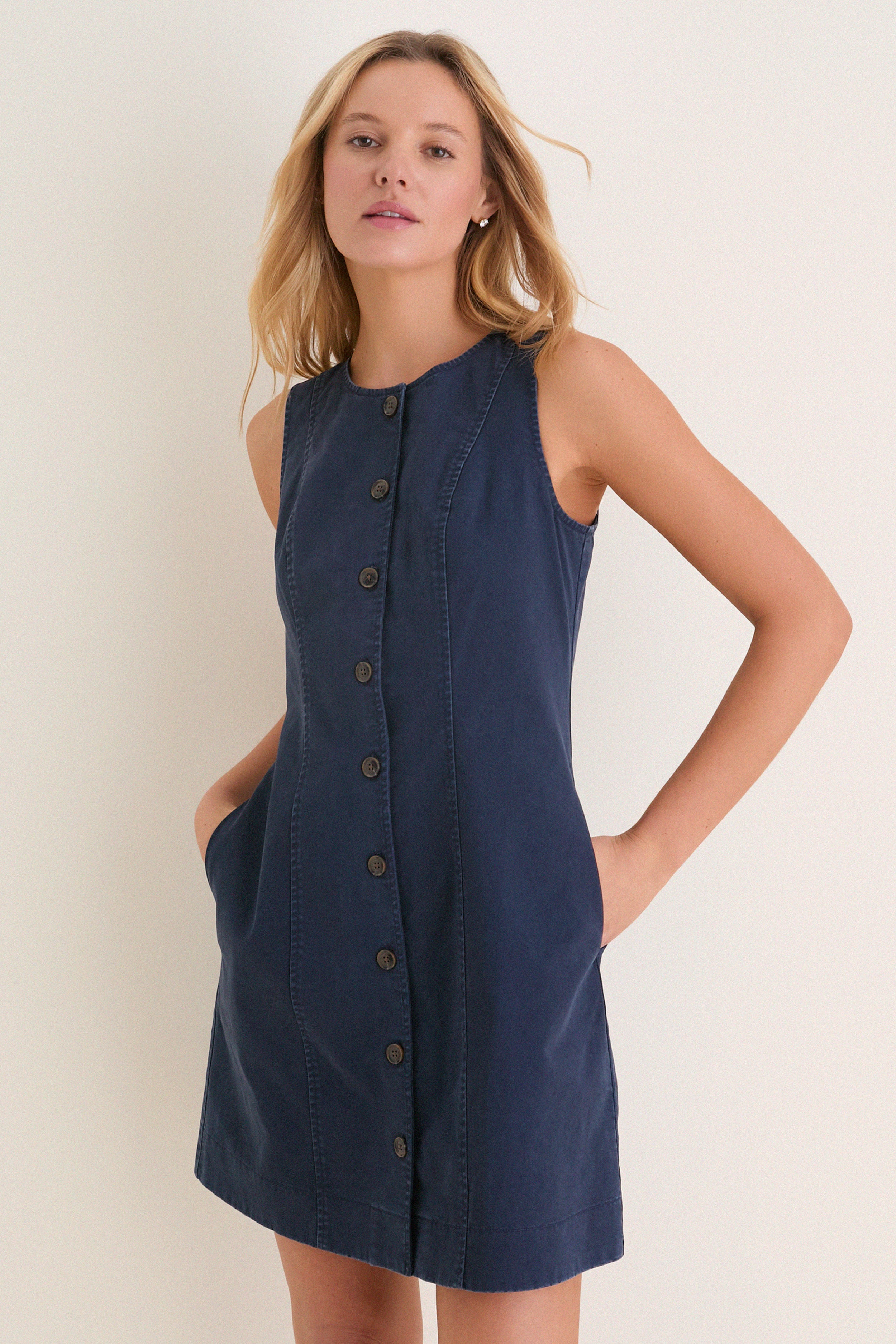 Navy Chino Rhoda Mini Dress | Tuckernuck (US)