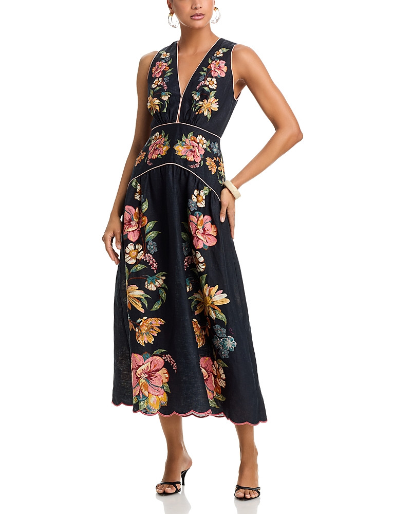 Farm Rio Maira Floral Print Linen Dress | Bloomingdale's (US)