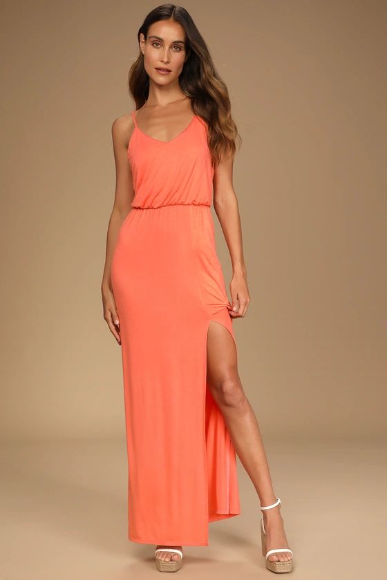 Watch the Sunset Coral Pink Maxi Dress | Lulus (US)