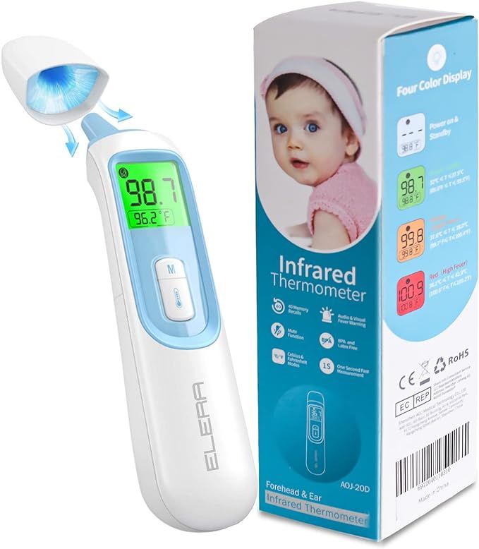 Ear Thermometer for Baby, ELERA Infrared Thermometer with Automatic Switching Mode of Ear & Forehead | Amazon (US)
