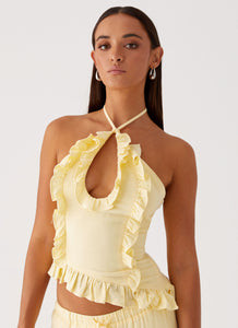 Mariella Linen Top - Yellow | Peppermayo (Global)