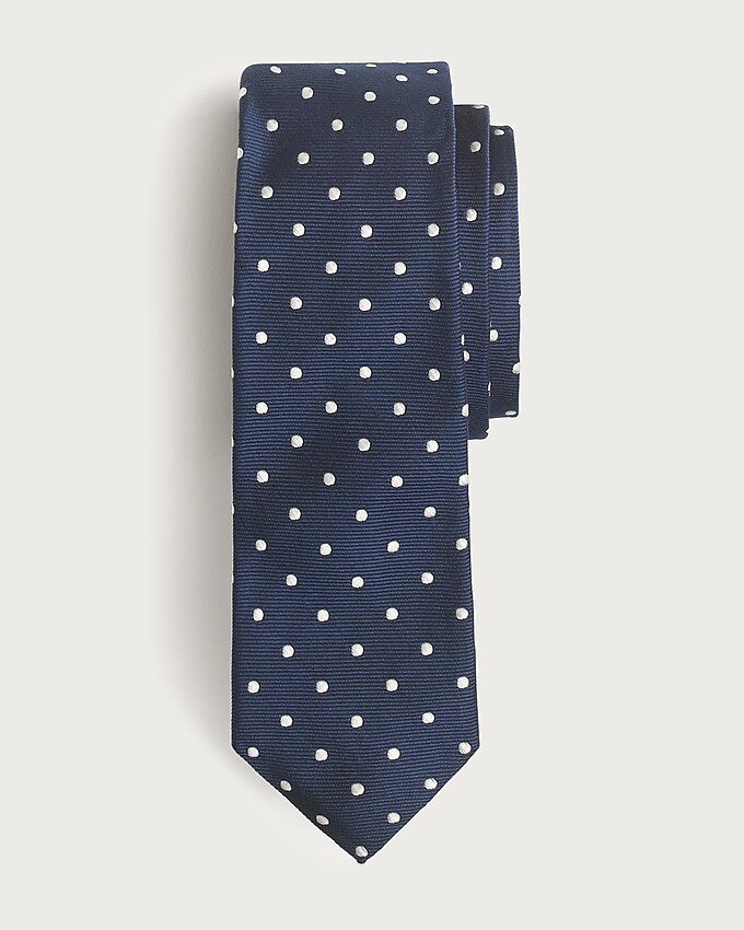 Italian silk repp tie in dot | J. Crew US