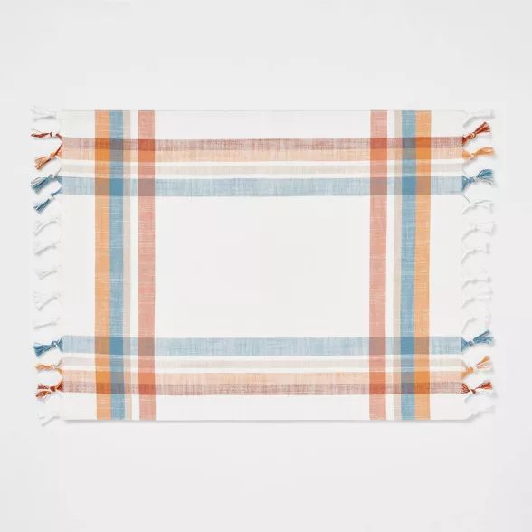 Cotton Harvest Plaid Placemat with Fringe - Threshold™ | Target