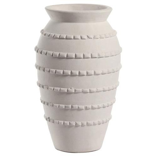 Tomas French Country White Earthenware Decorative Vase - Small | Kathy Kuo Home