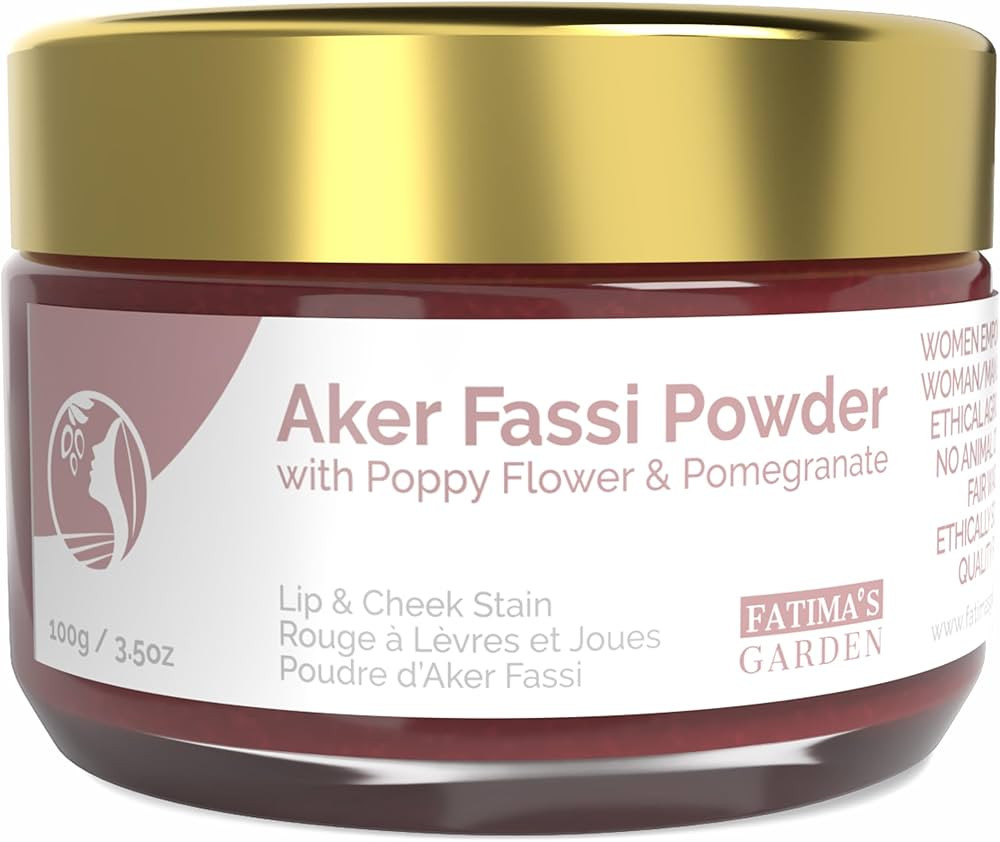 Fatima's Garden Natural Aker Fassi Powder with Pomegranate Bark - Traditional Moroccan Lip & Chee... | Amazon (US)