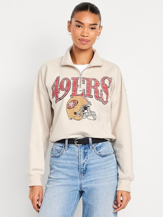 NFL™ San Francisco 49ers™ Oversized Half-Zip Sweatshirt | Old Navy (US)