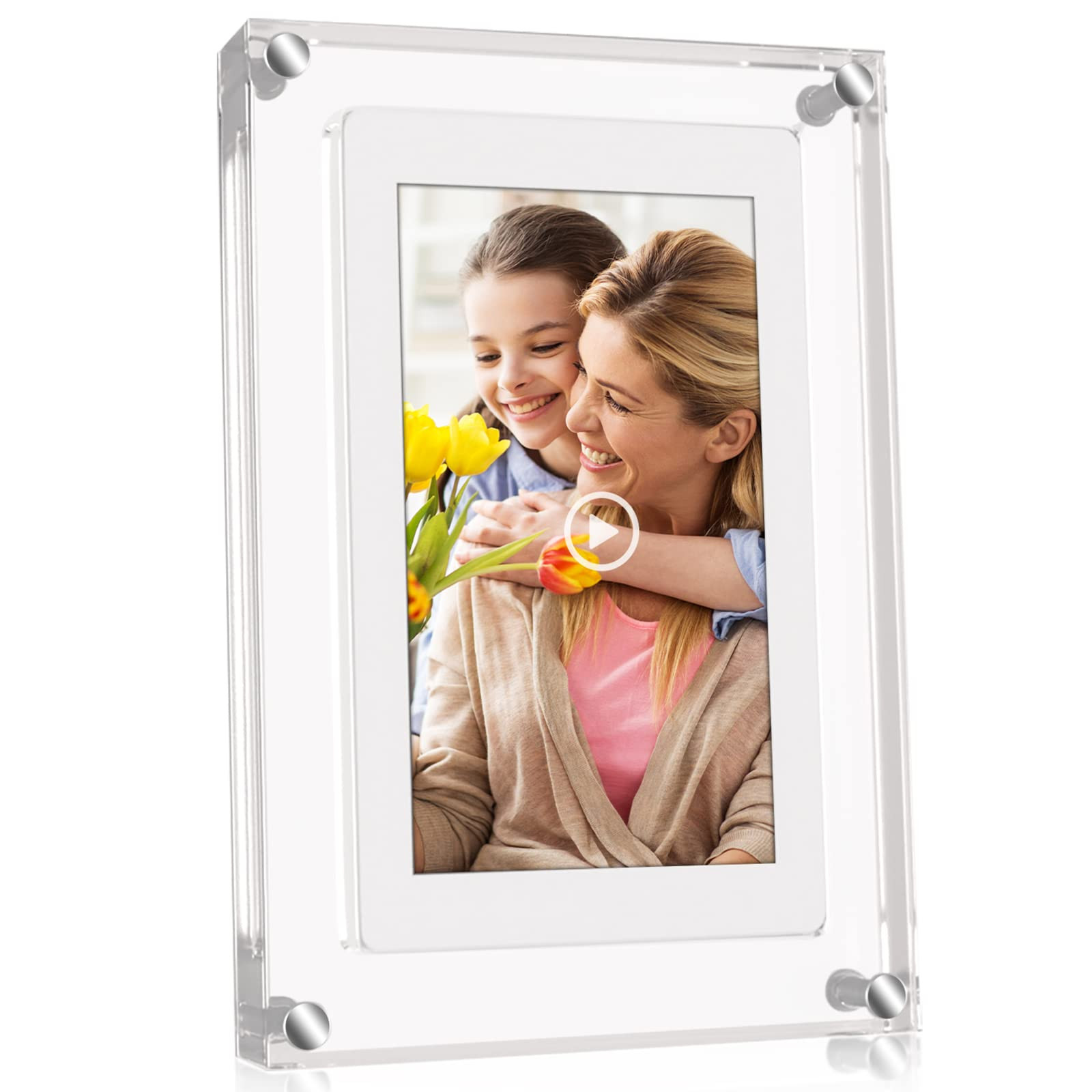 5 Inch Digital Picture Frame, Acrylic Video Frame, 1GB Memory, 1000mAh Built-in Battery, Perfect ... | Amazon (US)