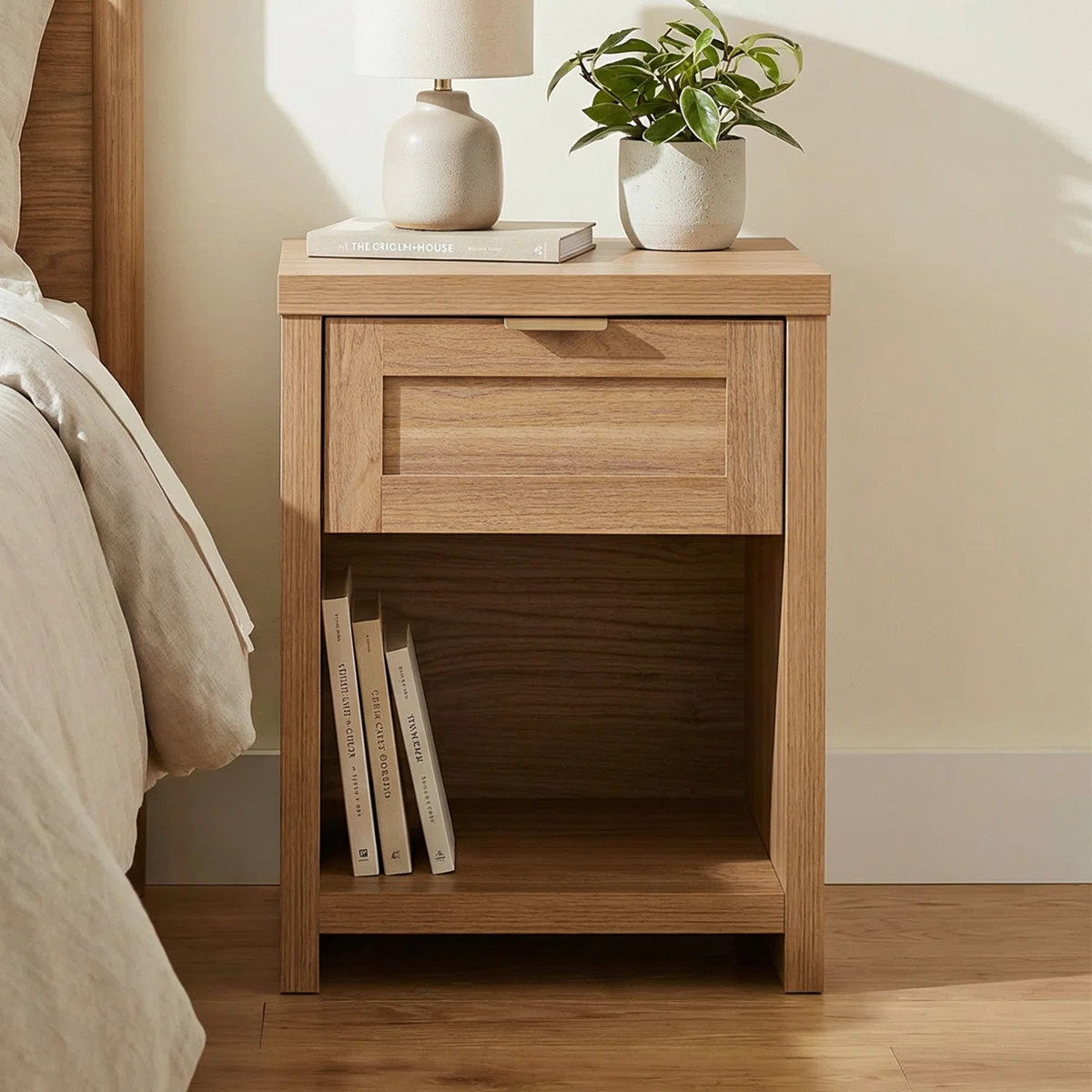 Allenside 16.9'' W 1-Drawer Manufactured Wood Nightstand | Wayfair North America