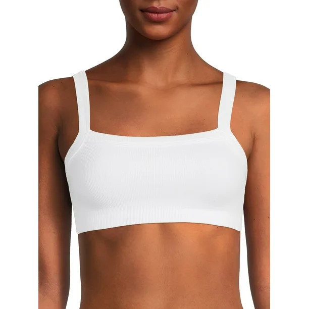 No Boundaries Juniors' Seamless Square Neck Ribbed Bralette - Walmart.com | Walmart (US)