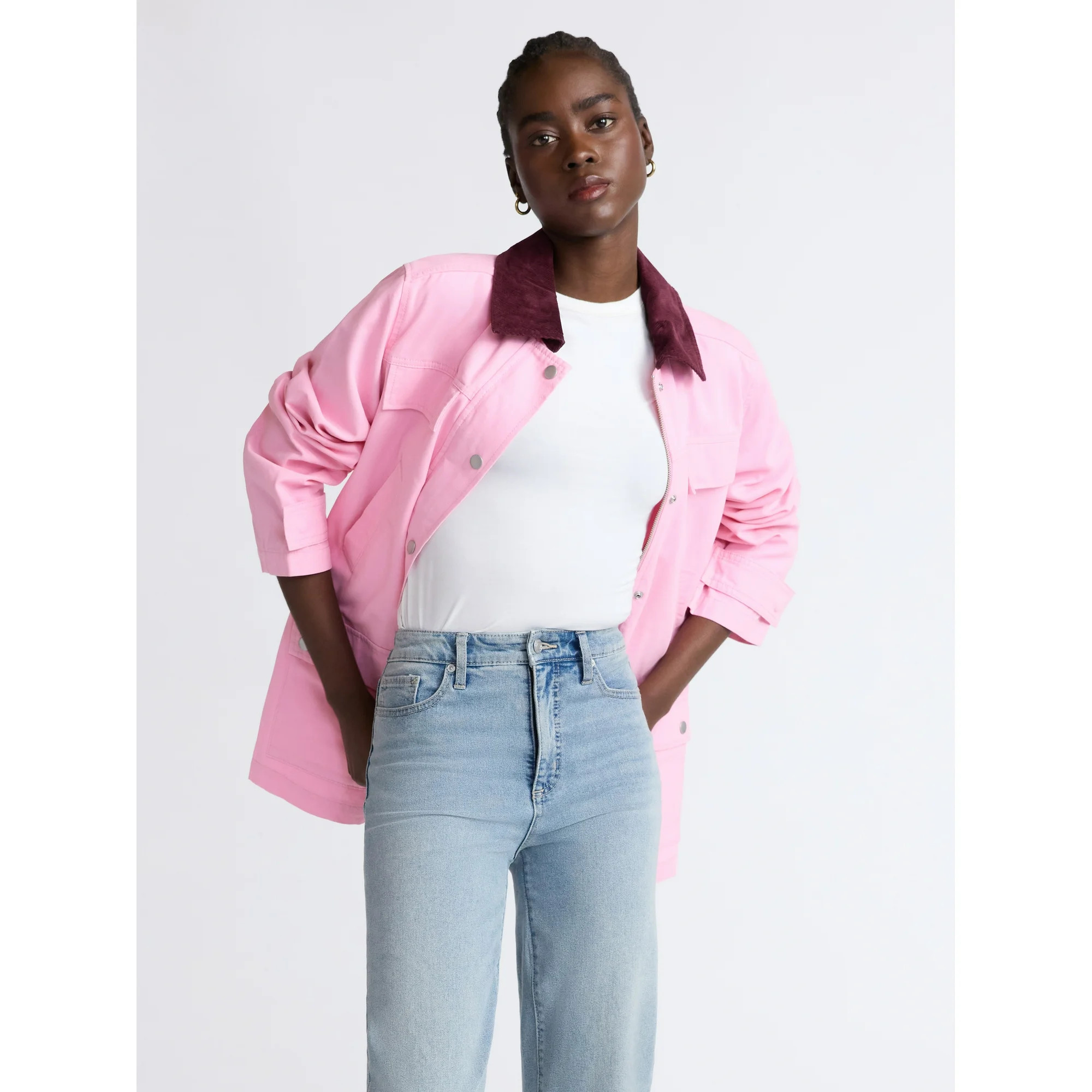 Scoop Limited Edition Women’s and Women’s Plus Cotton Oversized Cargo Barn Jacket, Midweight,... | Walmart (US)