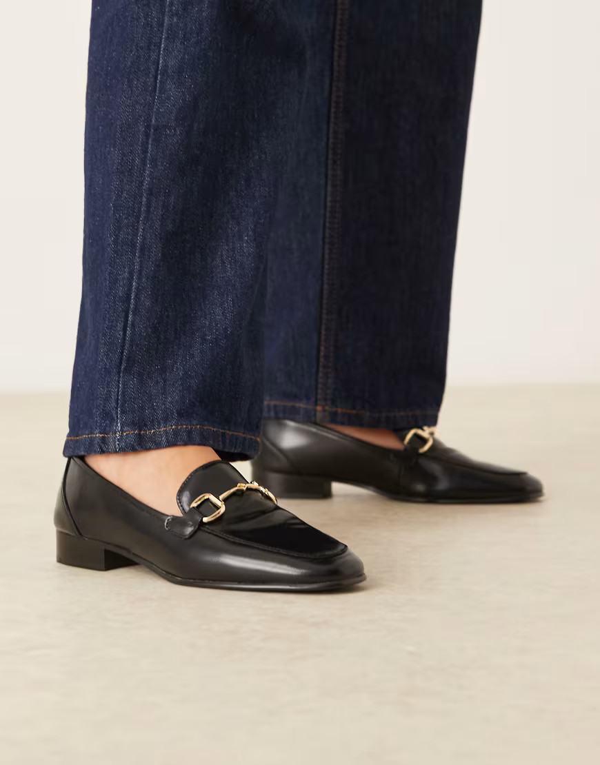 Mango leather snaffle classic loafer in black | ASOS (Global)