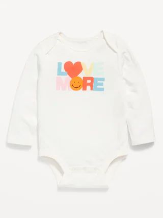 Unisex Matching Valentine&#x27;s Day Long-Sleeve Bodysuit for Baby | Old Navy (US)