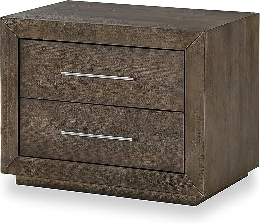 Modus Furniture Solid Wood Nightstand, 2-Drawer with USB, Melbourne - Dark Pine | Amazon (US)