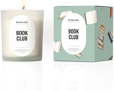 Homesick Book Club Scented Candle – 13 oz Soy Wax Candle with Organic Cotton Wick, 60–80 Hour... | Amazon (US)