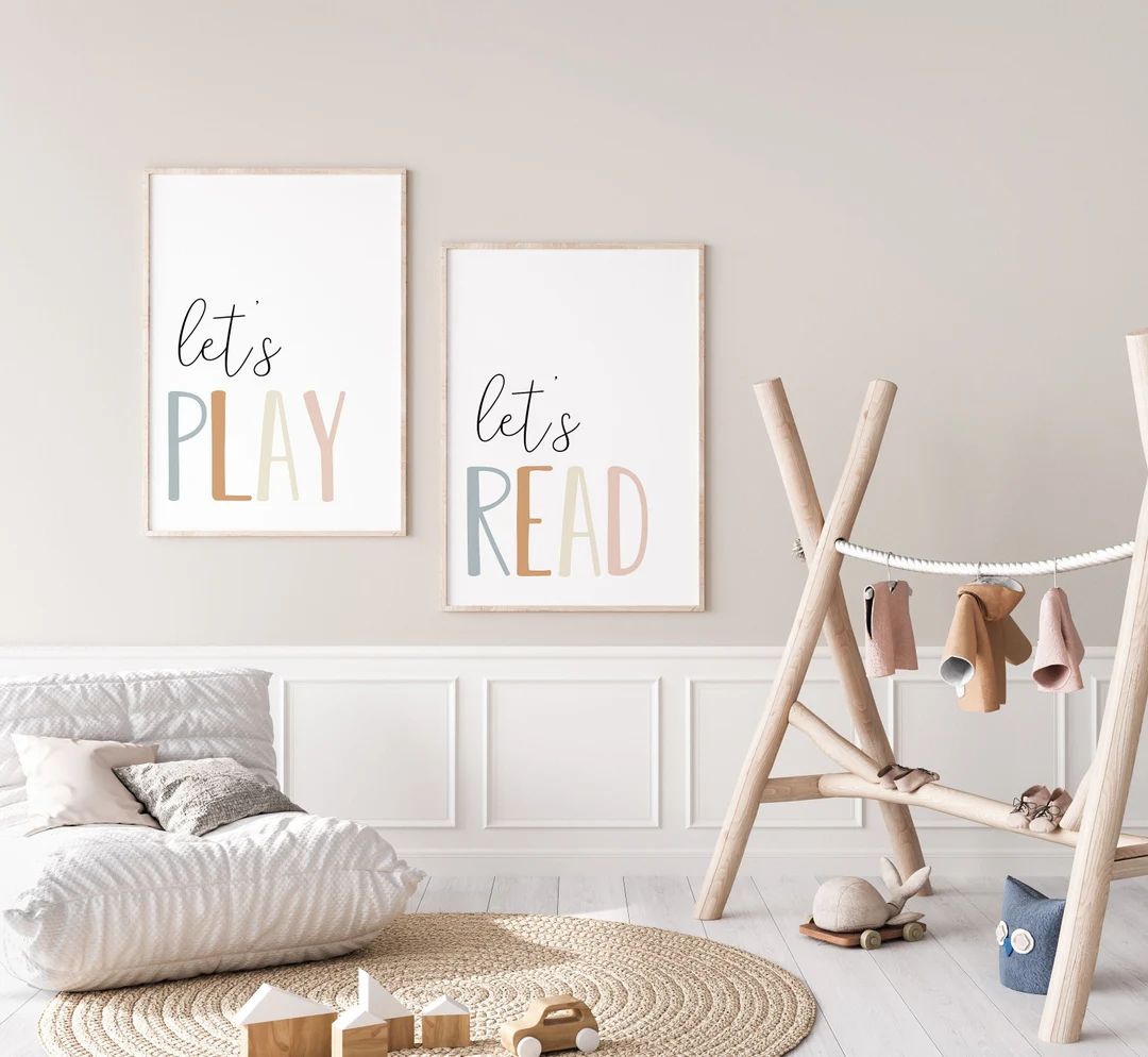 Set of 2 Prints Download Let's Play Print Let's Read - Etsy | Etsy (US)