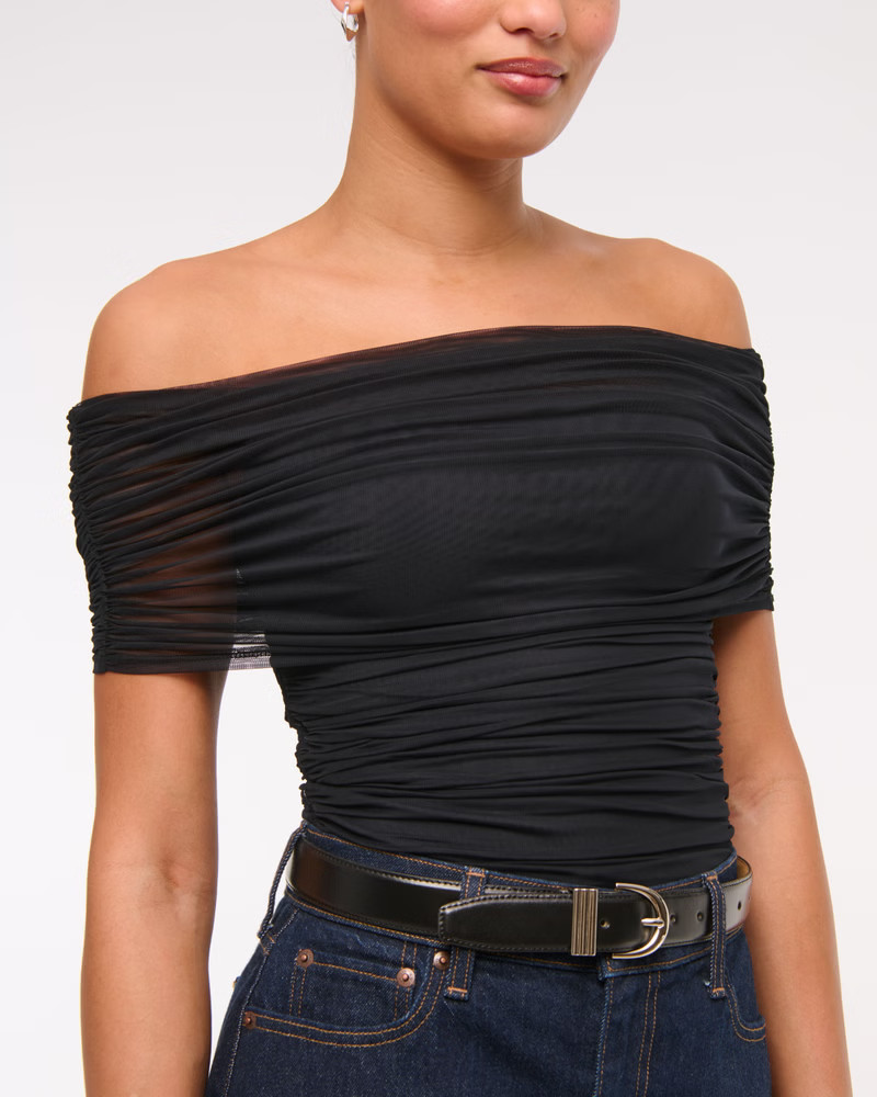 Women's Mesh Foldover Bodysuit | Women's Tops | Abercrombie.com | Abercrombie & Fitch (US)